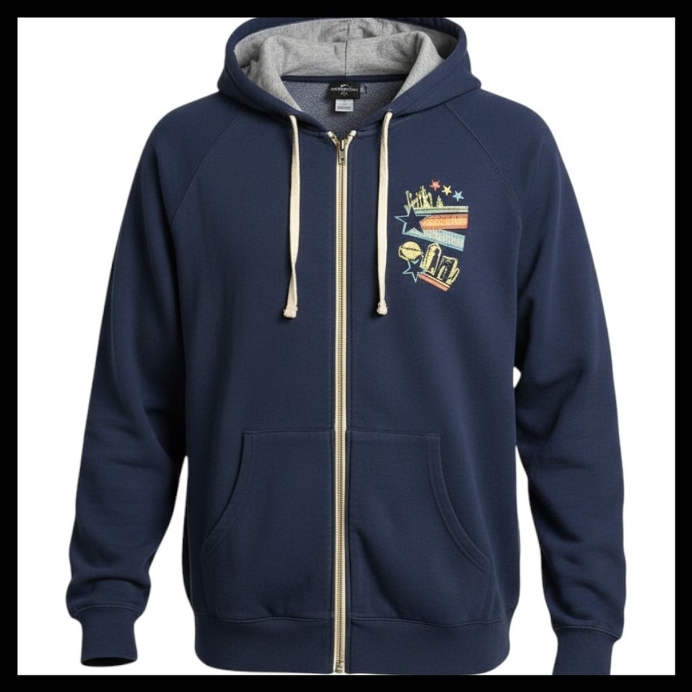 Universal Studios Florida Graphic Zip Up Hoodie Jacket Blue XL